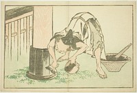 Craftsman working on Temple, from The Picture Book of Realistic Paintings of Hokusai (Hokusai shashin gafu) by Katsushika Hokusai