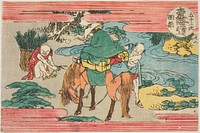 No. 22: Okabe, from the series "Fifty-three Stations of the Tokaido Road (Tokaido gojusan tsugi)" by Katsushika Hokusai