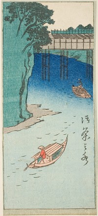 Ochanomizu, section of a sheet from the series "Cutout Pictures of Famous Places in Edo (Edo meisho harimaze zue)" by Utagawa Hiroshige