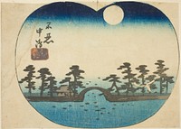 The Benten Shine on the Inner Island of Shinobazu Pond (Shinobazu Nakajima Bentensha), section of a sheet from the series "Cutouts of Famous Places in Edo (Harimaze Koto meisho)" by Utagawa Hiroshige