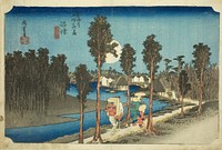 Numazu—Dusk (Numazu—tasogare zu), from the series The Fifty-Three Stations of the Tōkaidō Road (Tōkaidō gojūsan tsugi no uchi) by Utagawa Hiroshige