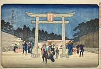 Sanno Shrine at Nagatababa (Nagatababa Sannogu), from the series "Famous Places in the Eastern Capital (Toto meisho)" by Utagawa Hiroshige