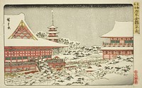 Year-end Fair at Kinryuzan Temple in Asakusa (Asakusa Kinryuzan toshi no ichi), from the series "Famous Places in the Eastern Capital (Toto meisho)" by Utagawa Hiroshige