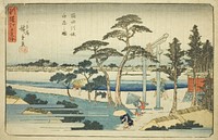 Shower at the Sumida River Embankment (Sumidagawa zutsumi hakuu no zu), from the series "Newly Selected Famous Places in Edo (Shinsen Edo meisho)" by Utagawa Hiroshige