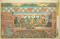 Theater in Saruwakamachi (Saruwakamachi shibai), from the series "Famous Places in the Eastern Capital (Toto meisho)" by Utagawa Hiroshige