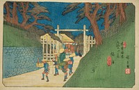 No. 38: Fukushima, from the series "Sixty-nine Stations of the Kisokaido (Kisokaido rokujukyu tsugi no uchi)" by Utagawa Hiroshige