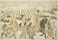 A parody of Narihira's eastern journey by Torii Kiyomitsu I
