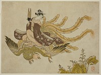 Young Woman Riding a Phoenix by Suzuki Harunobu