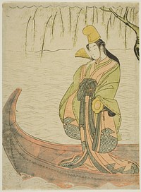 Shirabyoshi Dancer standing in Asazuma Boat by Suzuki Harunobu
