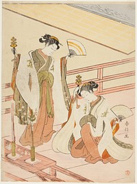 The Dance of the Shrine Maidens Ohatsu and Onami by Suzuki Harunobu