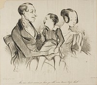 “My sister was saying yesterday, she thinks you are just too ugly!,” plate 37 from Croquis D 'expressions by Honoré-Victorin Daumier