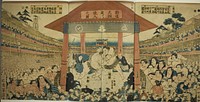 Procession of Wrestlers for a Fundraising Match (Kanjin ozumo dohyo-iri no zu) by Utagawa Yoshimune