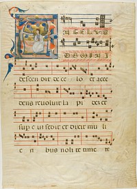 Angel in a Historiated Initial "A" from an Antiphonary by Neri da Rimini