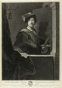 Portrait of Hyacinthe Rigaud by Pierre Drevet