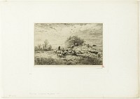 Landscape with Herd of Pigs by Charles Émile Jacque