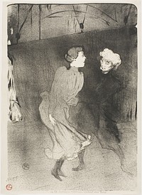 Rehearsal at the Folies-Bergère, Emilenne D'Alençon and Mariquita by Henri de Toulouse-Lautrec