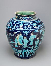 Jar with Scholars in Garden