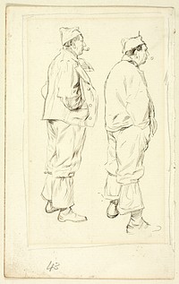 Two Sketches of Standing Laborer by Henry Stacy Marks