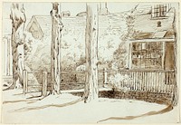 House and Old Trees by Henry Stacy Marks