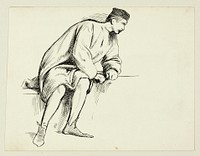 Seated Man Leaning on his Arm by Henry Stacy Marks