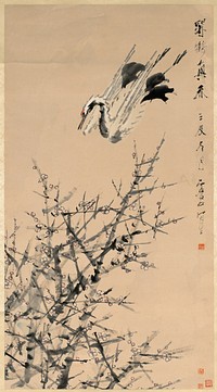 Plum Blossoms, Crane, and Spring by Xugu