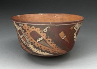 Miniature Flared Bowl Depicting Abstract Peppers with Decorative Motifs by Nazca