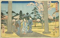 Fukagawa Hachiman Shrine (Fukagawa Hachimangu), from the series "Famous Places in Edo (Edo meisho)" by Utagawa Hiroshige