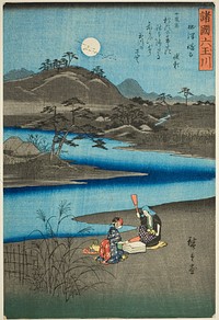 The Kinuta Jewel River in Settsu Province (Settsu Kinuta), from the series "Six Jewel Rivers in the Various Provinces (Shokoku Mu Tamagawa)" by Utagawa Hiroshige