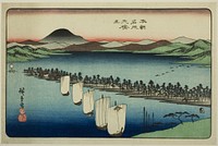 Amanohashidate, from the series "Famous Places of Japan (Honcho meisho)" by Utagawa Hiroshige