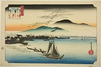 Descending Geese at Katada (Katada rakugan), from the series "Eight Views of Omi (Omi hakkei no uchi)" by Utagawa Hiroshige