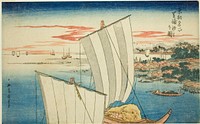 Low Tide at Shibaura (Shibaura shiohi no zu), from the series "Famous Views of the Eastern Capitol (Toto meisho)" by Utagawa Hiroshige