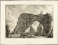 Remains of a covered portico, or a cryptoporticus, in a villa of Domitian, five miles outside Rome on the Frascati road, from Views of Rome by Giovanni Battista Piranesi