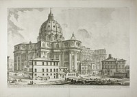 View of the exterior of St. Peter's Basilica in the Vatican, from Views of Rome by Giovanni Battista Piranesi