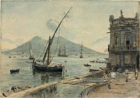 Naples with Mt. Vesuvius by Rudolf von Alt