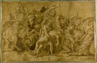 Menelaus Holding the Body of Patroclus by Giulio Romano