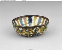 Lobed Bowl with Florets and Streaked Decoration