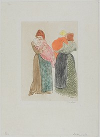 Two Mothers by Théophile-Alexandre Pierre Steinlen