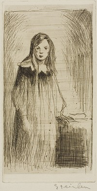 Young Girl Standing by Théophile-Alexandre Pierre Steinlen