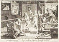 Plate Three, from Five Wise and Five Foolish Virgins by Jan Saenredam
