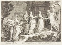 Plate Four, from Five Wise and Five Foolish Virgins by Jan Saenredam