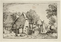 Village Road, plate three after Pictures of Farms, Country Houses and Rustic Villages (Praediorum villarum et rusticarum casularum icones) by Claes Jansz. Visscher, II