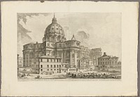 View of the exterior of St. Peter's Basilica in the Vatican, from Views of Rome by Giovanni Battista Piranesi