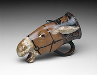 Rhyton (Drinking Vessel) in the Shape of a Donkey Head by Ancient Greek