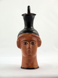 Oinochoe (Pitcher) in the Shape of a Female Head by Ancient Greek