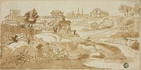 View of Rome, with via Appia by Giovanni Francesco Grimaldi