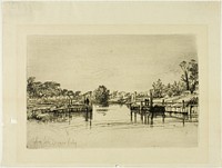 Egham Lock by Francis Seymour Haden