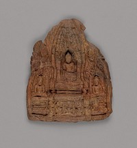 Votive Tablet of Gautama Buddha with Attendant Buddhas