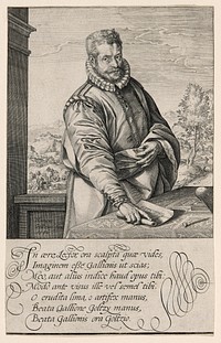Philips Galle  (1537-1612), Pupil of Coornhert from Haarlem, Engraver and Publisher in Antwerp from 1570; The Baptism of the Eunuch in Background Left by Hendrick Goltzius