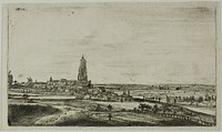 View of a Dutch Town (Rhenan) by Anthonie Waterloo