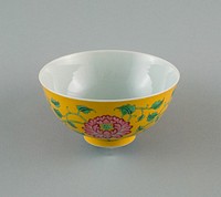 Bowl with Peony and Scrolling Peony Stems